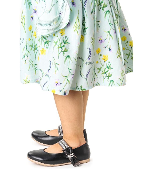 Cerry Cilt Cırtlı Kız Çocuk Taşlı Babet Ayakkabı - Görsel 4