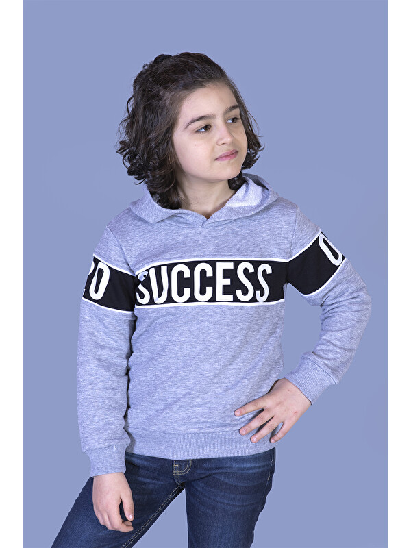 Toontoykids Erkek Çocuk Garnisi Baskılı Kapüşonlu Sweatshirt