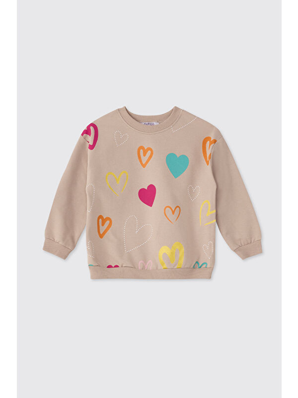 Panço Kız Bebek Bej Sweatshirt