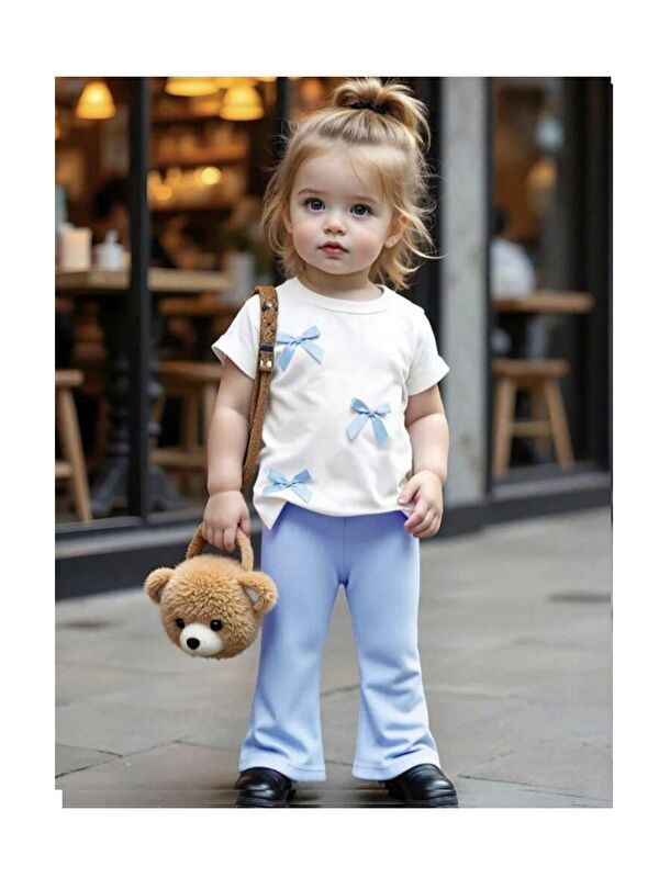 My Kids Wear Kız Çocuk Fiyonk Detaylı Alt Üst Takım