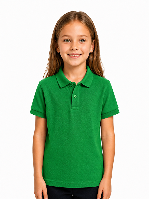 ajn Kids Polo Yaka Basic Kısa Kollu Unisex Çocuk Tişört