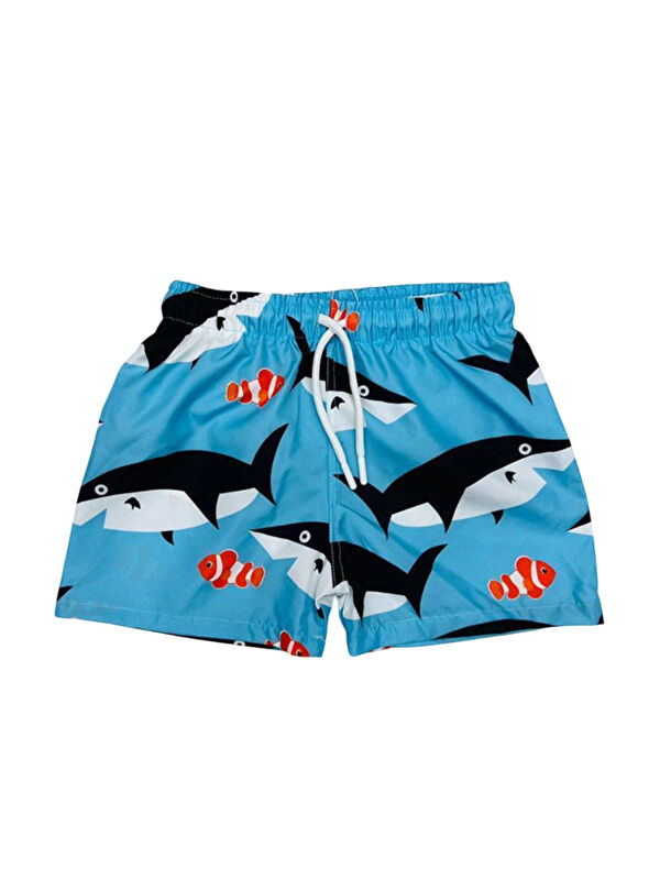 My Kids Wear Erkek Çocuk Su Tutmaz Paraşüt Kumaş Karakter Baskılı Bel Bağcıklı Şort Mayo File Ağ