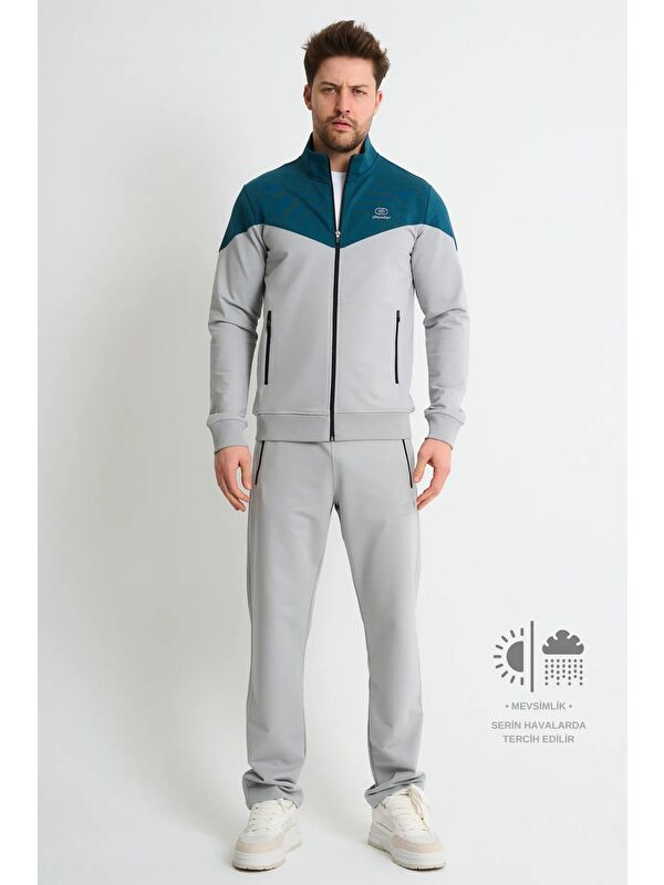 Shooter Sportswear Gri Erkek Elite Mevsimlik Eşofman Takımı Rahat Form Günlük Kullanım