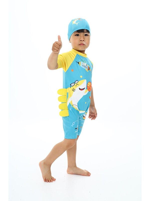 My Kids Wear Boneli Fermuarlı Erkek Çocuk Mayo