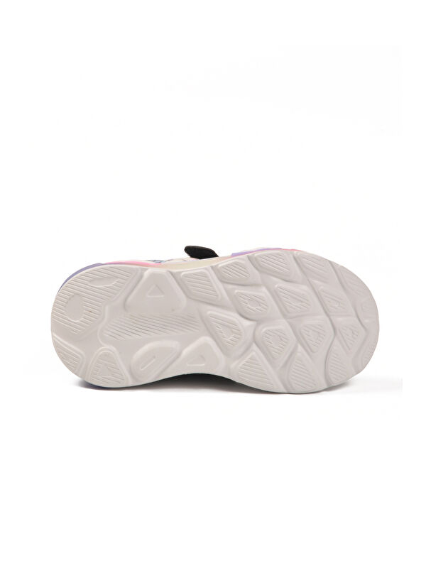 Siyah Cırtlı Işıklı Hafif Esnek Kız Çocuk Spor Ayakkabı 1986 P - Görsel 6