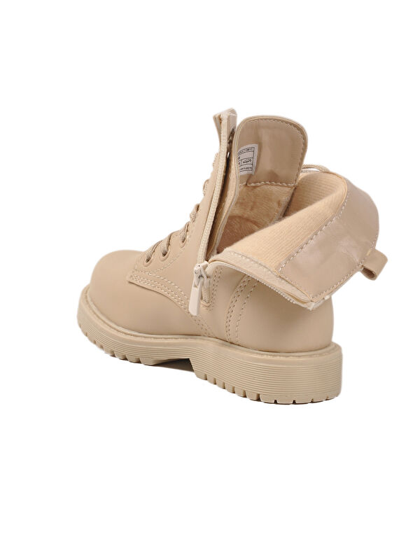 Bej içi Polarlı Bağcıklı Fermuarlı Kız Çocuk Bot 24028 P - Görsel 5