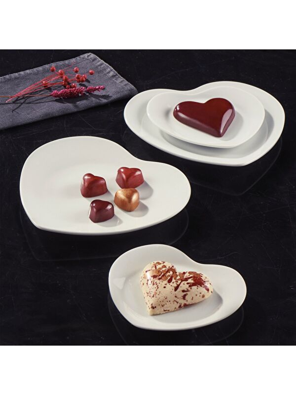 GÜRAL PORSELEN Love 4 Parça Bone Pasta Takımı