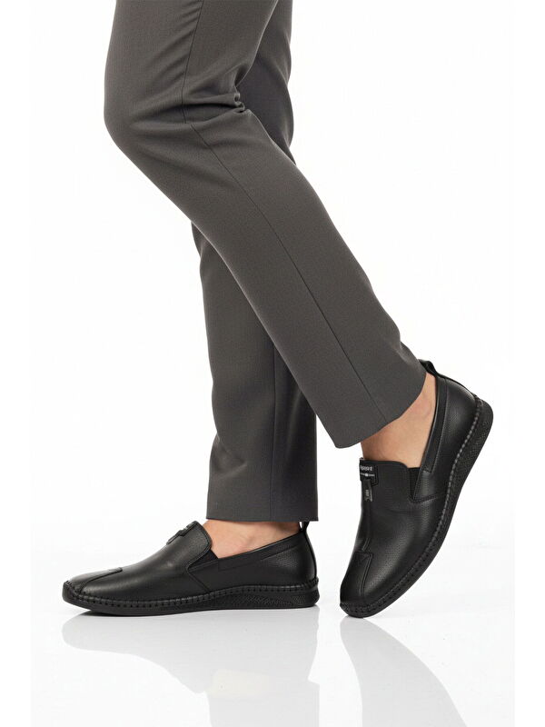 Ayakmod Siyah Ayakmod Nubuk Hakiki Deri Ortopedik Erkek Casual Ayakkabı 308 M