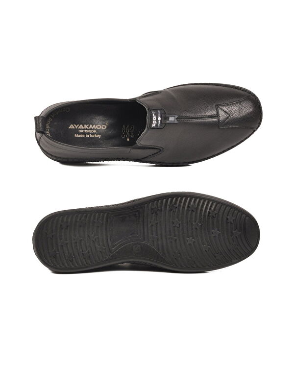 Ayakmod Siyah Ayakmod Nubuk Hakiki Deri Ortopedik Erkek Casual Ayakkabı 308 M