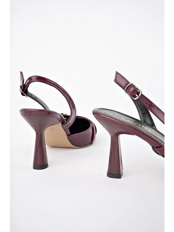 MİCHELLE Arkası Açık Kemer Detaylı İki Bantlı Rugan Kadın Topuklu Ayakkabı - Görsel 6