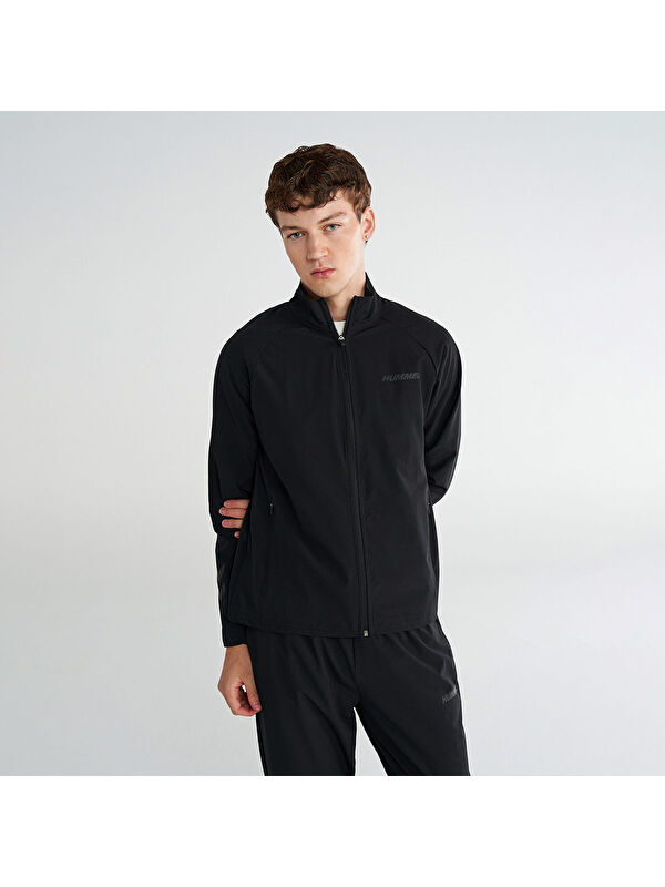 Hummel Barnet Siyah Dik Yaka Erkek Fermuarlı Sweatshirt Hırka