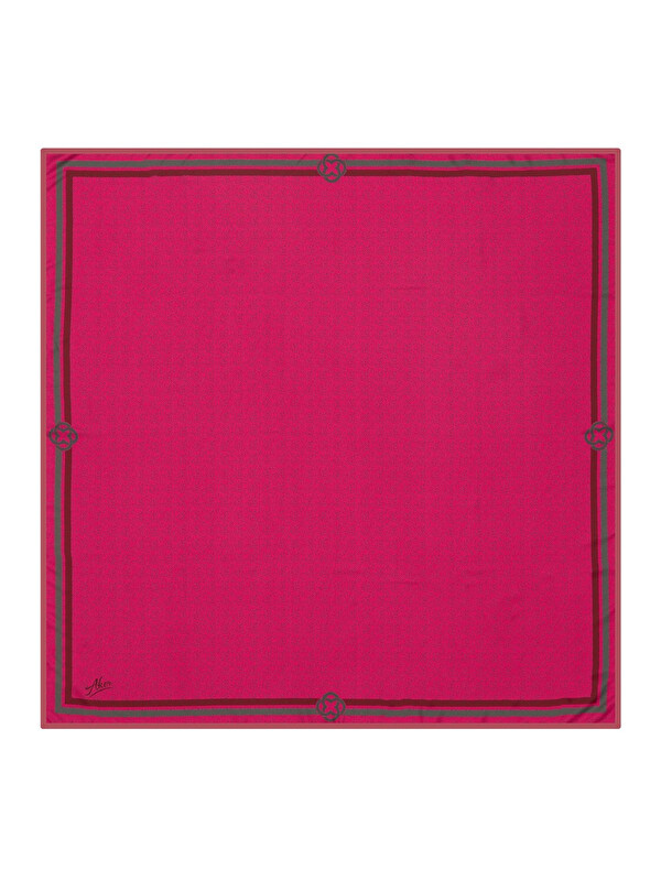 AKER Pembe 90X90 Polyester Twill Eşarp