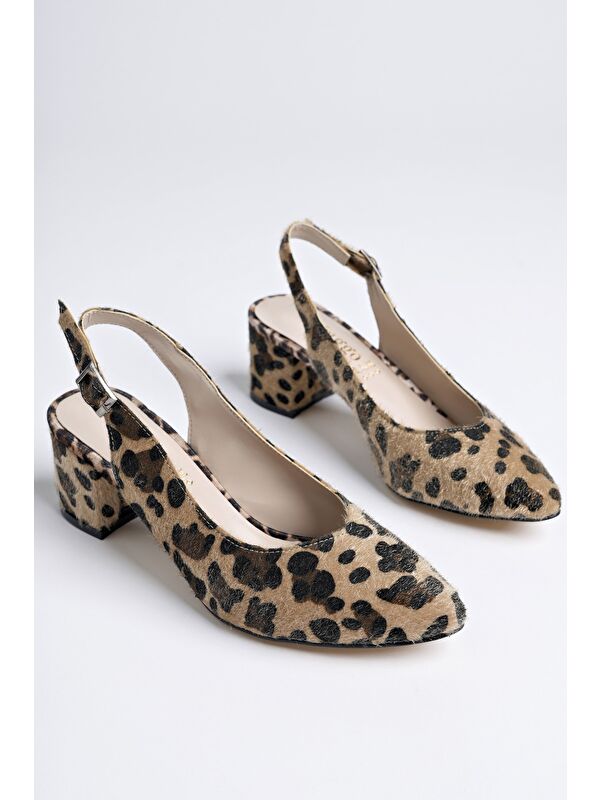 GZHW711 Kadın Arkası Açık Klasik Günlük Tarz ve Rahat Topuklu Ayakkabı - Görsel 7