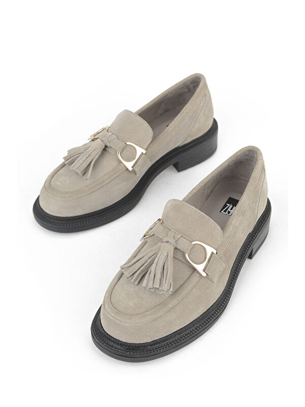 Kadın Hakiki Deri Ayakkabı 153111Z22403 Bej - Görsel 6