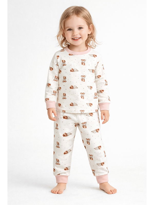 Luggi Baby Bisiklet Yaka Uzun Kollu Kız Bebek Pijama Takımı