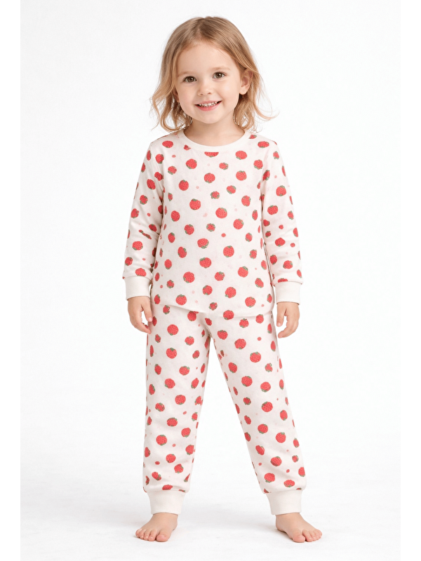 Luggi Baby Bisiklet Yaka Uzun Kollu Kız Bebek Pijama Takımı