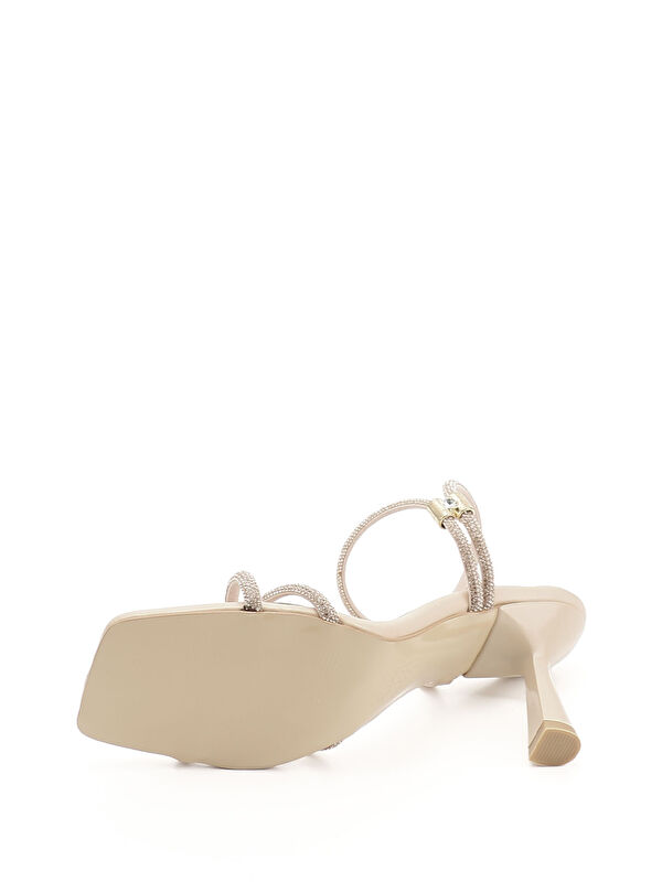 Kadın BRONZ Taşlı Bilekten Ayarlamalı Kadeh Ökçe Sandalet - Görsel 5