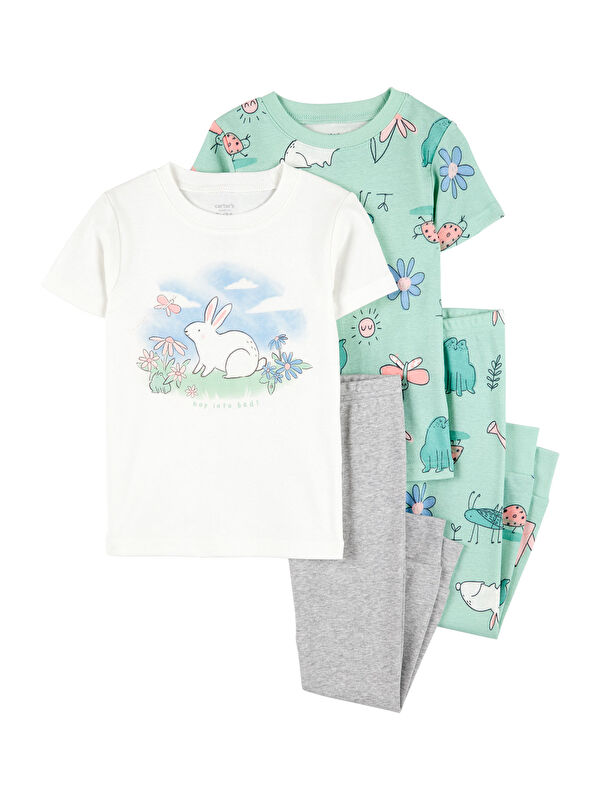 Carter's Küçük Kız Çocuk Pijama Set 4'lü Paket
