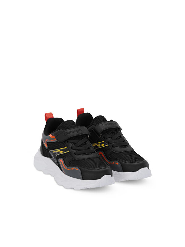 KAROLIS Erkek Çocuk Cırt Cırtlı Siyah / Turuncu Günlük Spor Ayakkabısı - Görsel 3