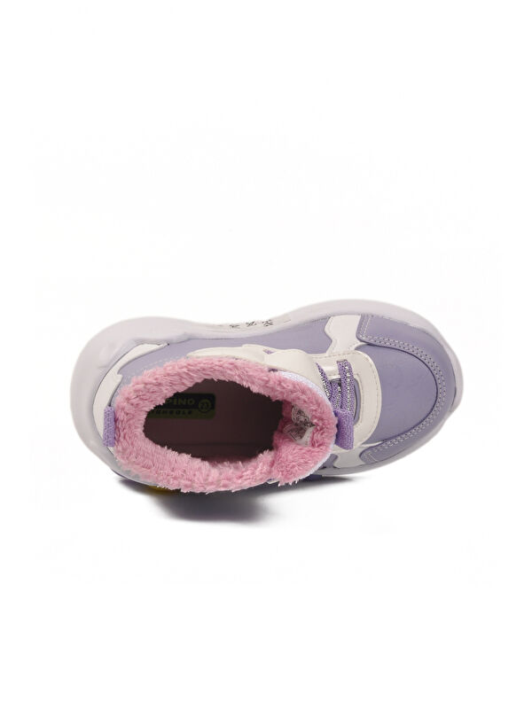 Lila Cırtlı Işıklı İçi Kürklü Anatomik Bebek Bot 2058 B - Görsel 5