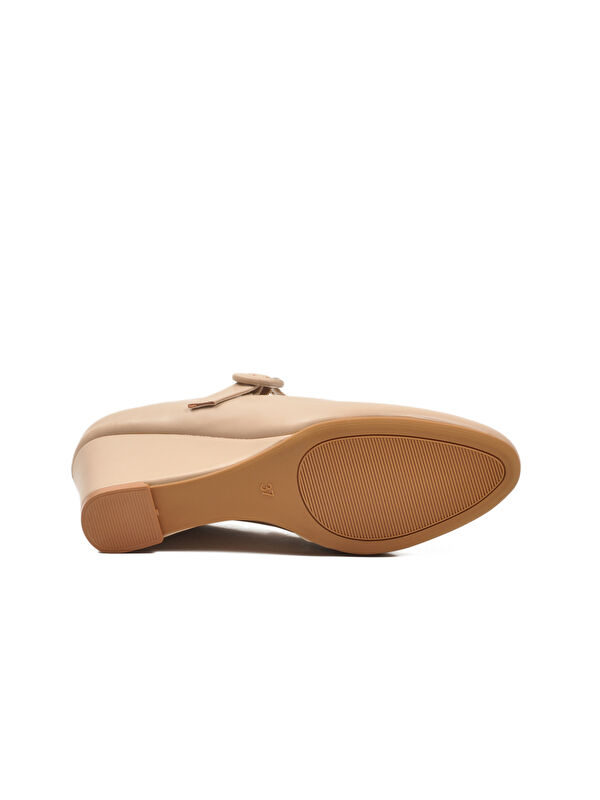 Bej Dolgu Topuklu Bantlı Kadın Casual Ayakkabı 312478 Z - Görsel 6