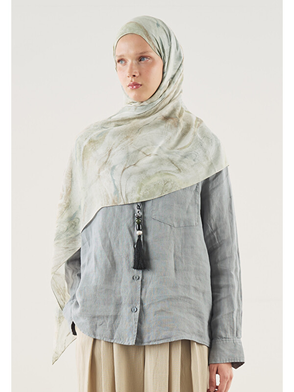 Fresh Scarfs Soft Lines Desen Soft Viskon Şal Soft Yeşil