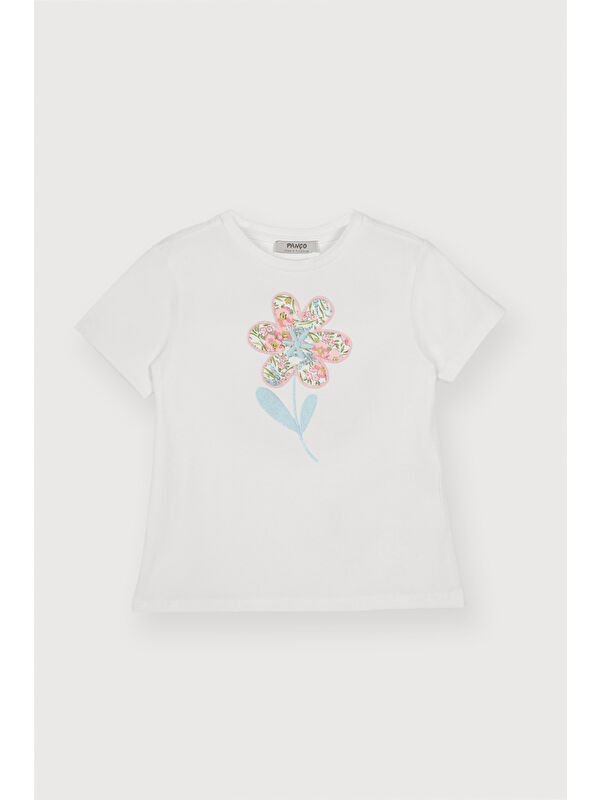 Panço Kız Çocuk Nakışlı  T-Shirt