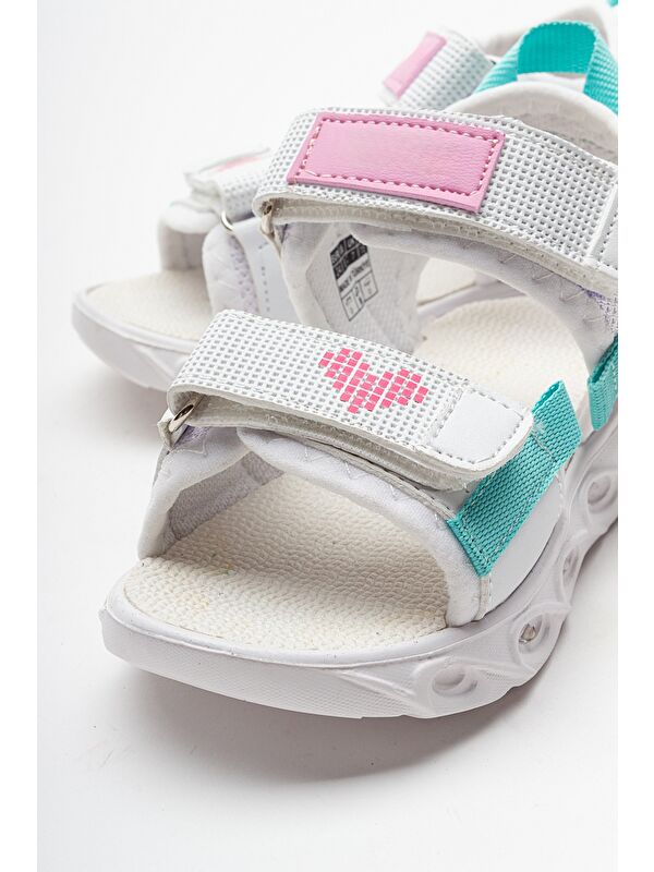Kız Çocuk Beyaz Işıklı Anatomik Hafif Spor Sandalet - Görsel 3