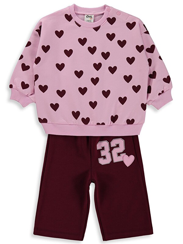 Civil Baby Kalp Empirme 6-18 Ay Takım - Pembe