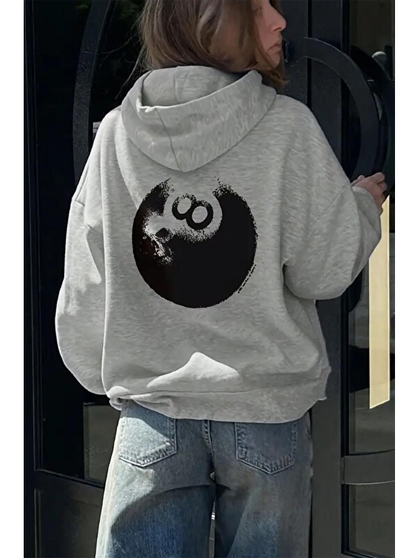 Oksit Sekiz Sırt Baskılı İçi Pamuklu Unisex Sweatshirt