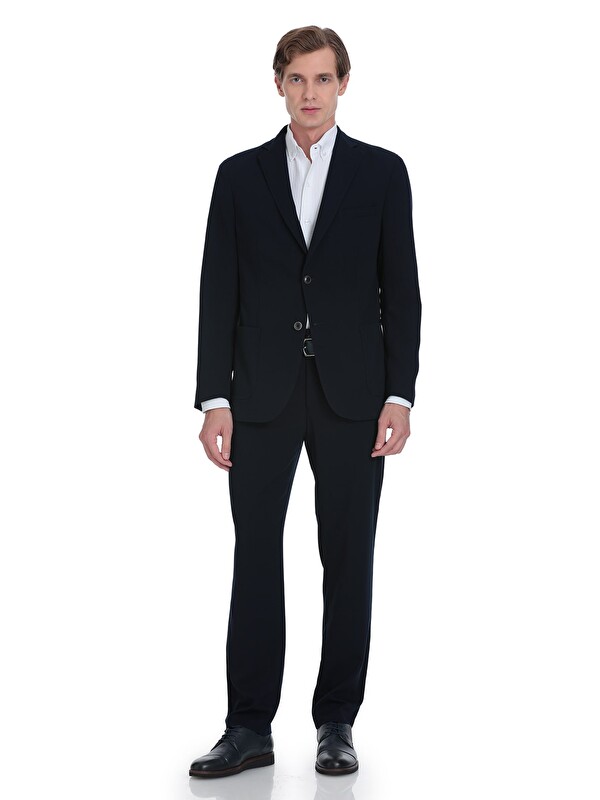 Hatemoğlu Lacivert Slim Fit Mono Yaka Casual Takım Elbise
