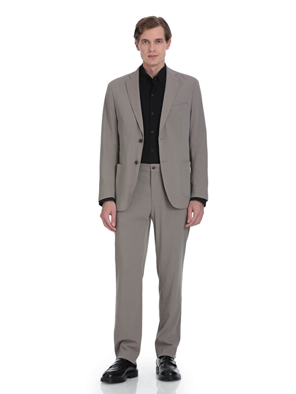 Hatemoğlu Vizon Slim Fit Mono Yaka Casual Takım Elbise