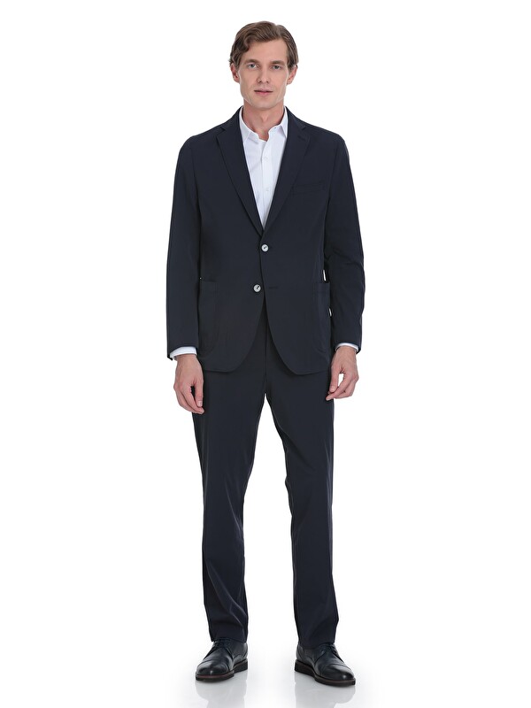 Hatemoğlu Lacivert Comfort Fit Mono Yaka Casual Takım Elbise