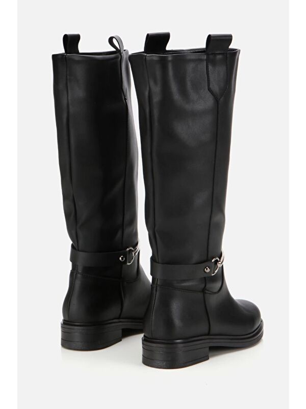 Kadın Siyah Zincir Detaylı Çizme - Görsel 4