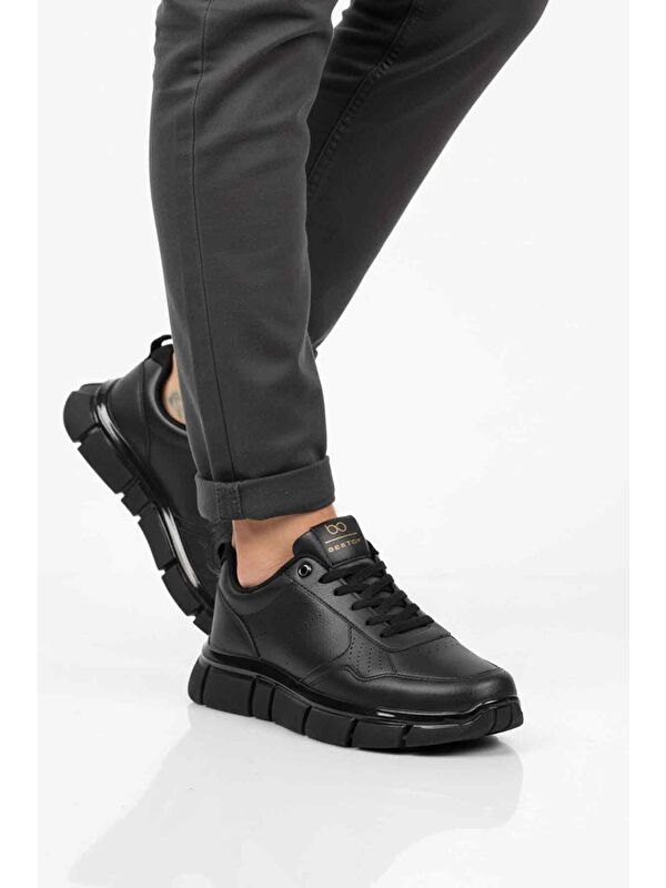 Walkway Siyah Bağcıklı Hafif Esnek Erkek Sneaker BST-2016 M