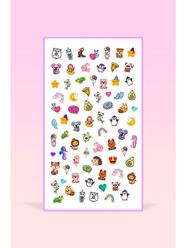 Le Mabelle Çok Renkli  Hayvan Temalı Kız Çocuk Tırnak Sticker