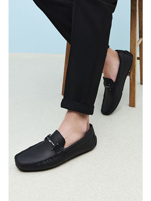 Erkek Hakiki Deri Ayakkabı 1511007ZB02 Siyah - Görsel 7