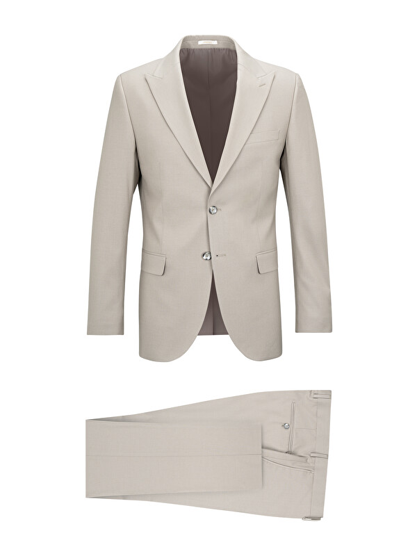 Hatemoğlu Vizon Slim Fit Sivri Yaka Takım Elbise