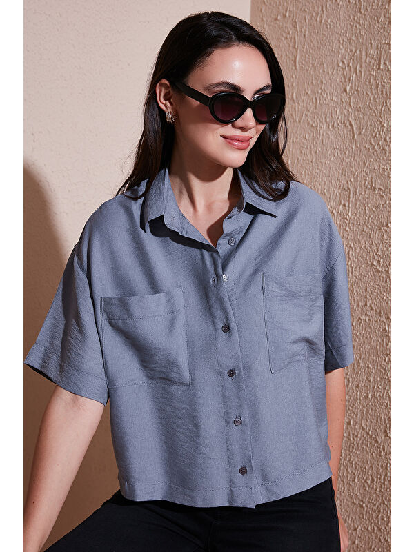Lela Regular Fit Cep Detaylı Kısa Kollu Gömlek 6778568
