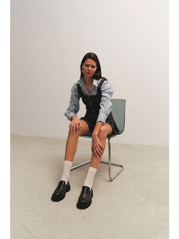 PARADİSE Hakiki Deri Kalın Taban Günlük Casual Makosen Kadın Loafer Ayakkabı - Görsel 5