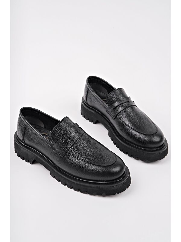 PARADİSE Hakiki Deri Kalın Taban Günlük Casual Makosen Kadın Loafer Ayakkabı - Görsel 7