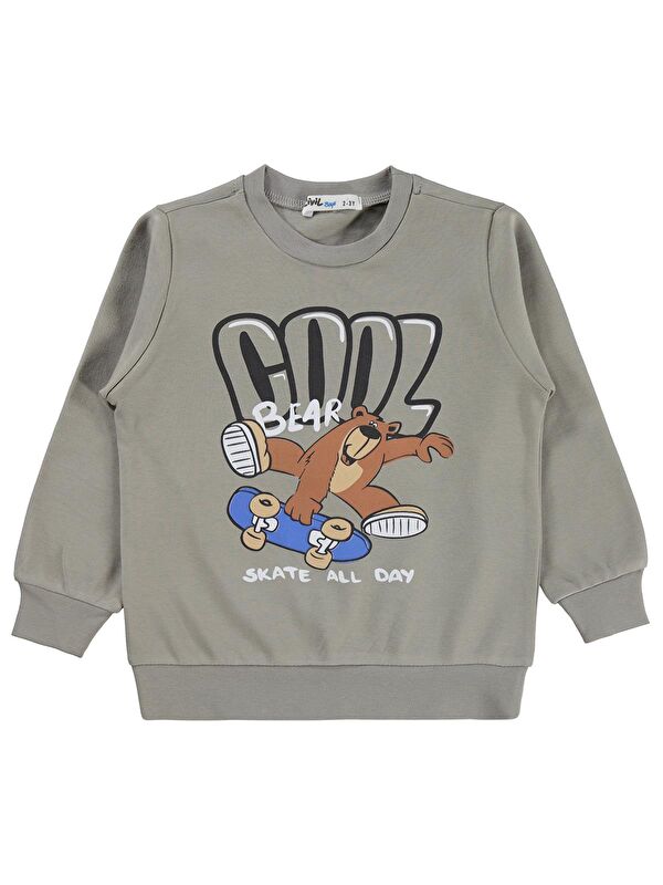 Civil Boys Cool Baskılı 2-5 Yaş Sweatshirt - Gri 4-5 Yaş