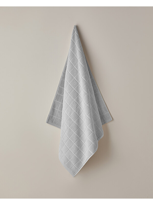 English Home Chequer Pamuk Banyo Havlusu 80x150 cm Gri