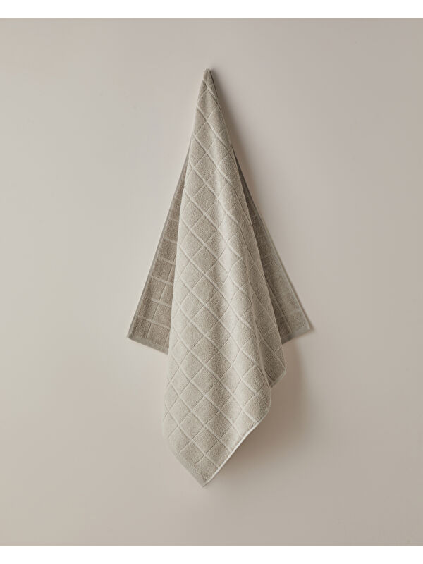 English Home Chequer Pamuk Banyo Havlusu 80x150 cm Bej