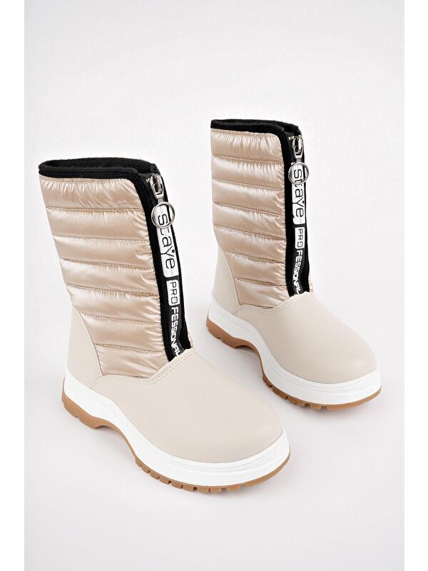 SUGAR Çocuk Unisex Rahat Kalıp Önü Fermuarlı İçi Kürklü Yağmur ve Kar Botu - Görsel 3