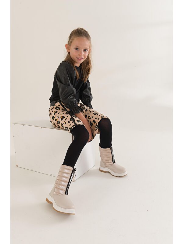 SUGAR Çocuk Unisex Rahat Kalıp Önü Fermuarlı İçi Kürklü Yağmur ve Kar Botu - Görsel 6