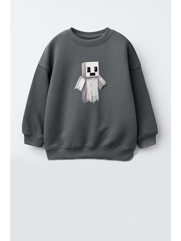 Monila Erkek Çocuk Baskılı 3 İplik Kumaş Pamuklu Sweatshirt