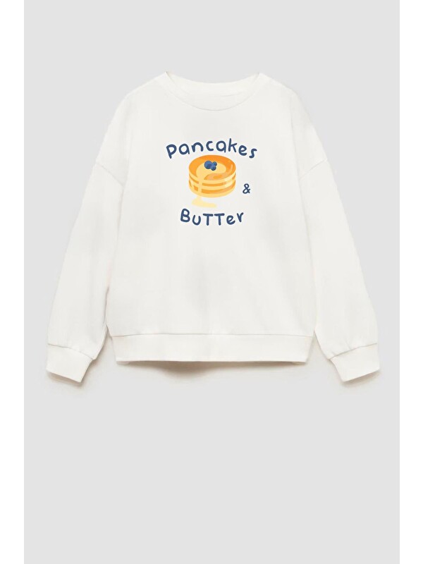 Monila Unisex Çocuk Baskılı 3 İplik Pamuklu Kumaş Sweatshirt