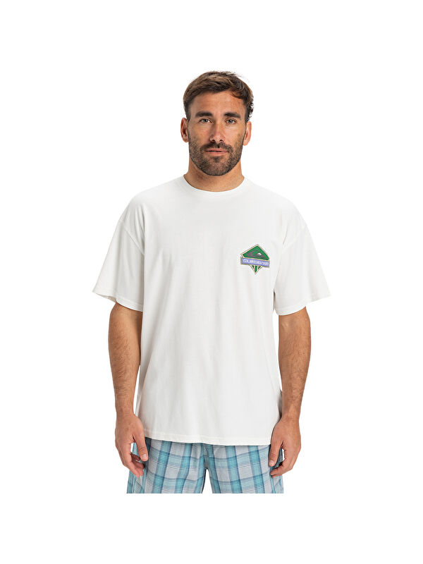 Quiksilver Gh Qs Crystal Jet Erkek Beyaz Yuvarlak Yaka Spor Tişört