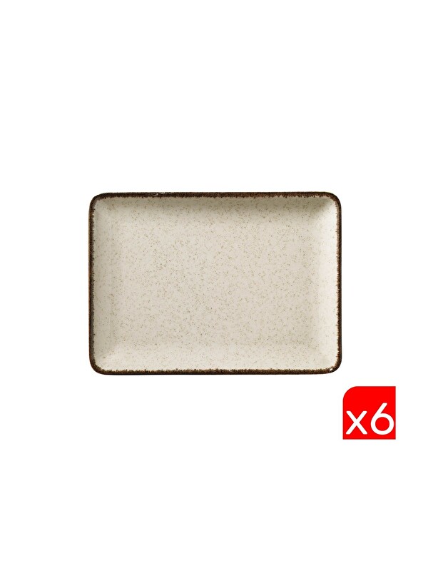 Kütahya Porselen Moderna Dikdörtgen Sunum Tabağı Tarçın 23x17cm 6 lı